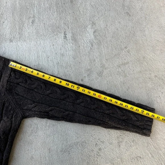 VTG American Eagle Donegal Cable Knit Mock Neck Sweater Men XL Brown Wool Blend - Picture 6 of 6